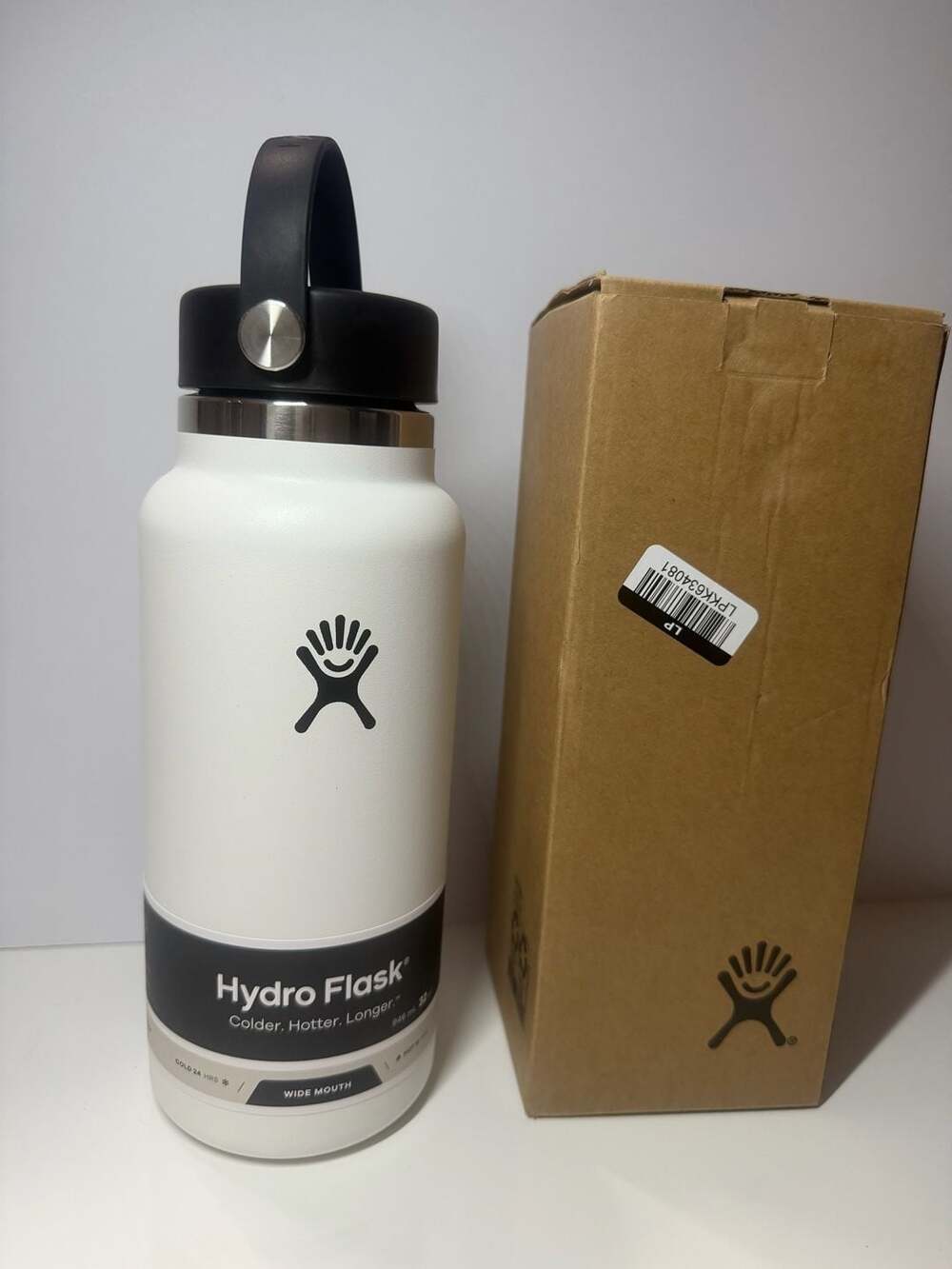 Hydro Flask 32oz Wide Mouth Insulated Water Bottle Pacific white Stainless Steel